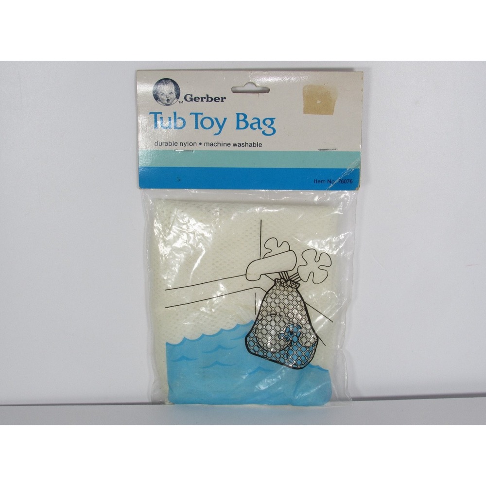 Vintage Gerber Tub Toy Bag Durable Nylon Mesh Baby Storage Organizer